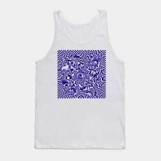 Optical illusion blue Tank Top